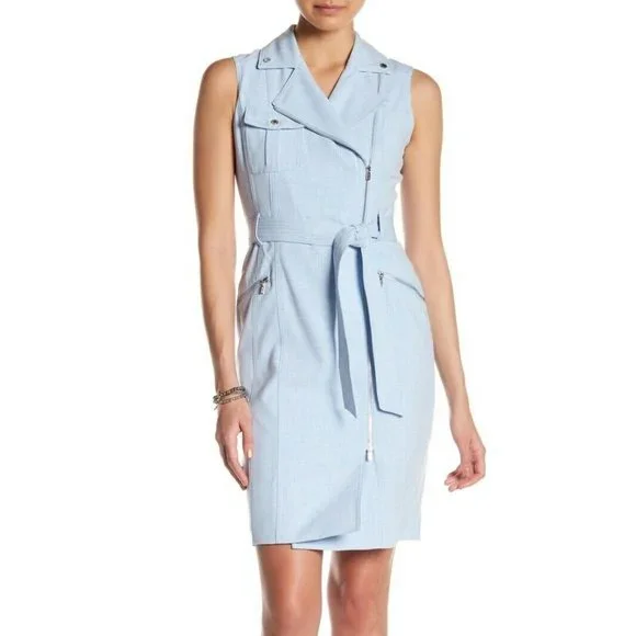 Calvin Klein Dresses New Calvin Klein Moto Style Regatta White Sheath Dress Poshmark